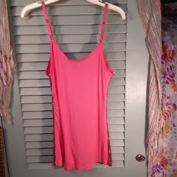 Bozzolo pink sequin strap tank top sz Lg Jr - NWT- - Picture 2 of 6